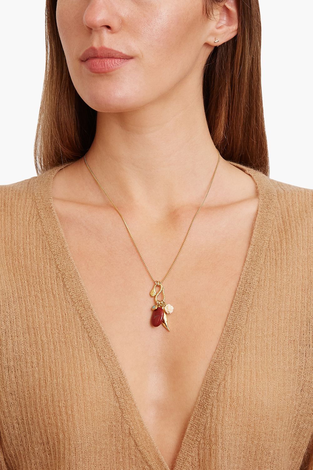 RED JASPER MIX SERPENT CHARM  NECKLACE - Kingfisher Road - Online Boutique