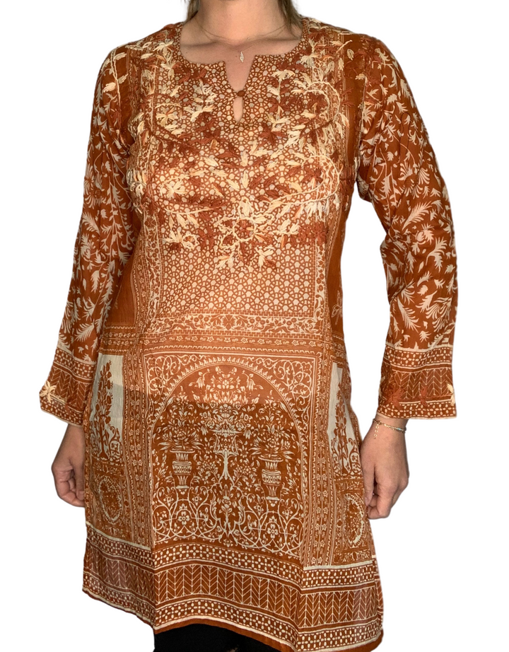 HAZEL TUNIC WITH FLORAL EMBROIDERY - Kingfisher Road - Online Boutique