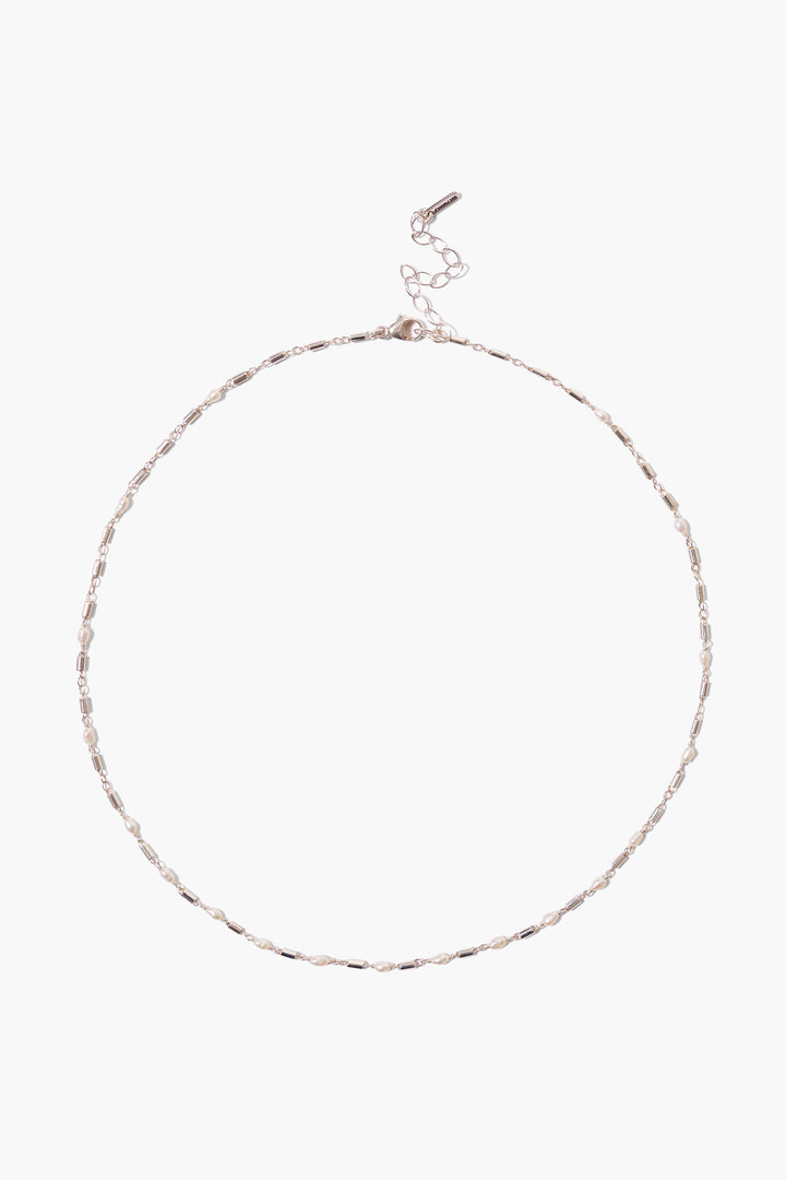 WHITE PEARL SILVER NECKLACE - Kingfisher Road - Online Boutique