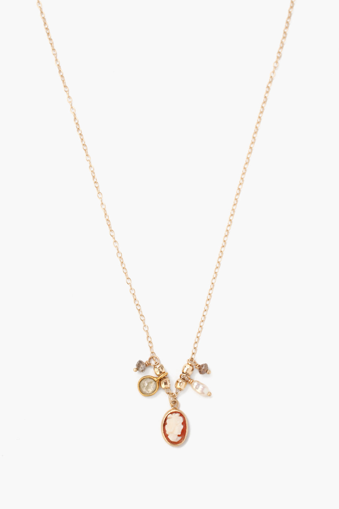 YELLOW GOLD MIX STONE PENDANT NECKLACE - Kingfisher Road - Online Boutique