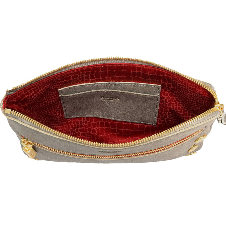 NASH SML CLUTCH PEWTER - GOLD - Kingfisher Road - Online Boutique