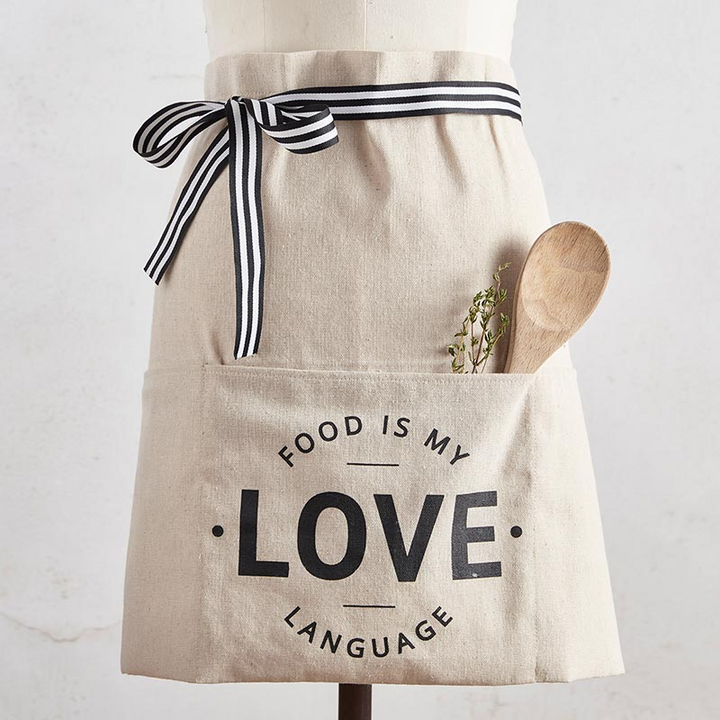 FOOD IS MY LOVE LANGUAGE WAIST APRON - Kingfisher Road - Online Boutique