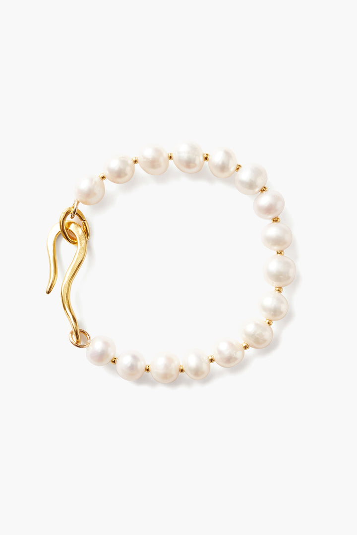 WHITE PEARL STRETCHABLE BRACELET - Kingfisher Road - Online Boutique