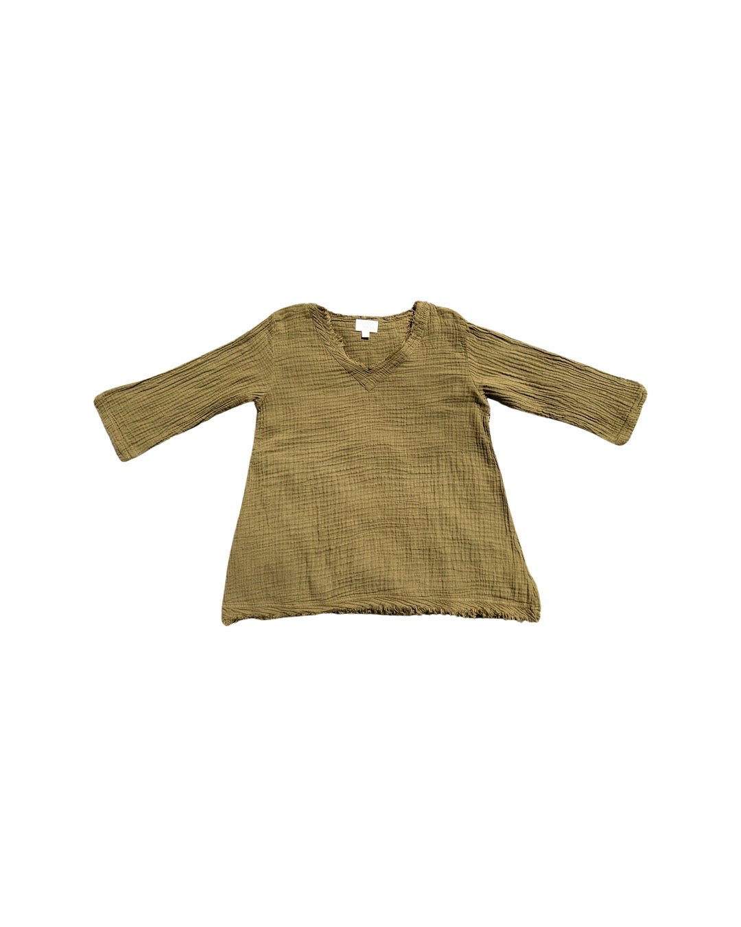 OLIVE FRAYED TUNIC - Kingfisher Road - Online Boutique