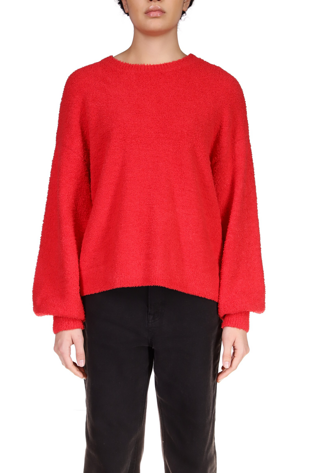 PLUSH VOLUME SLEEVE SWEATER - ROUGE - Kingfisher Road - Online Boutique