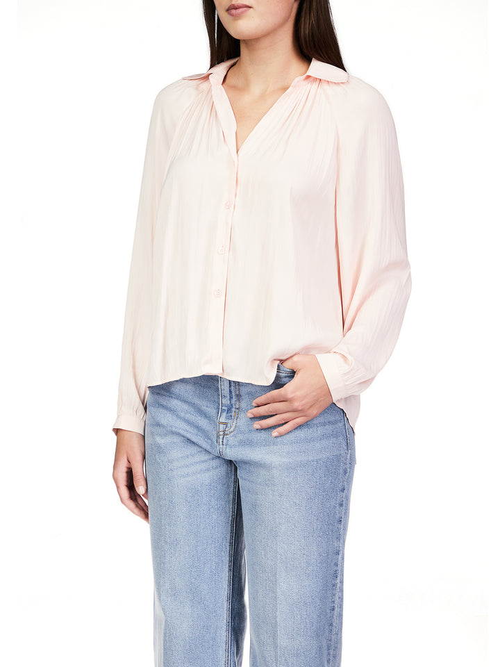 CASUALLY CUTE SATEEN BLOUSE - PINK SOUFFLE - Kingfisher Road - Online Boutique