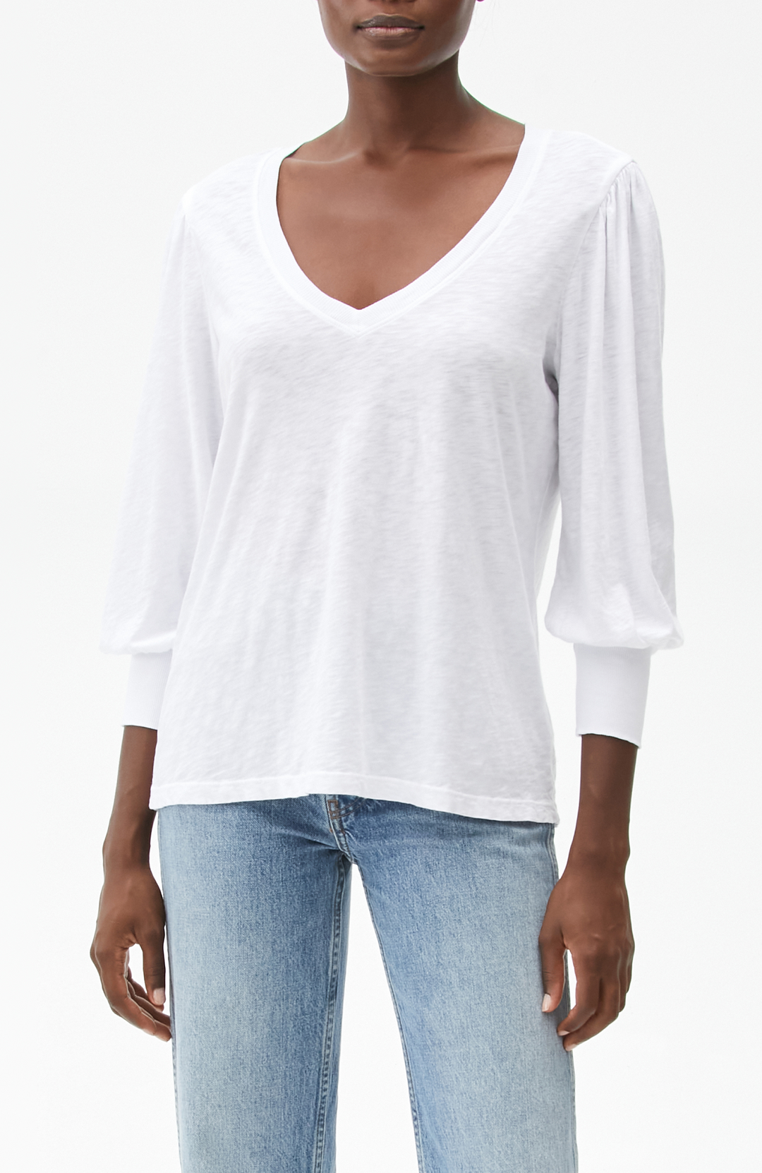 WHITE NELLIE PUFF SLEEVE TOP - Kingfisher Road - Online Boutique