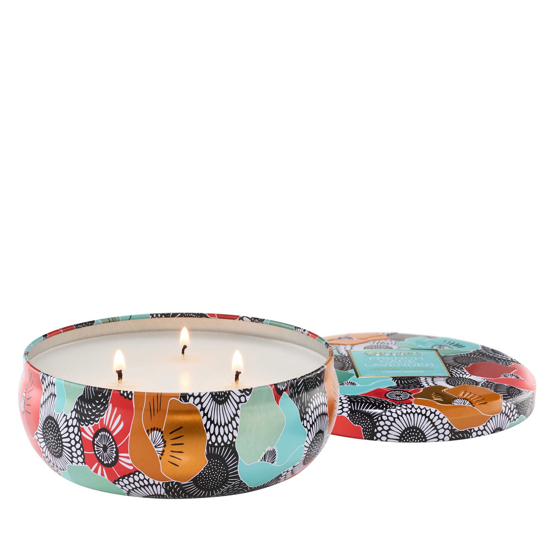 FRENCH CADE LAVENDER XXV 3 WICK TIN CANDLE - Kingfisher Road - Online Boutique