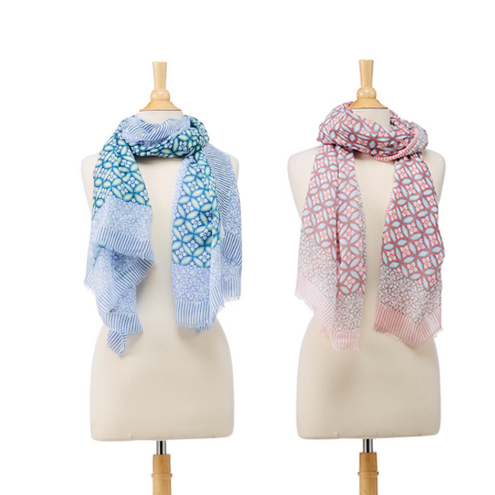 CLOUD SOFT GEOMETRIC PRINTED SCARF - Kingfisher Road - Online Boutique