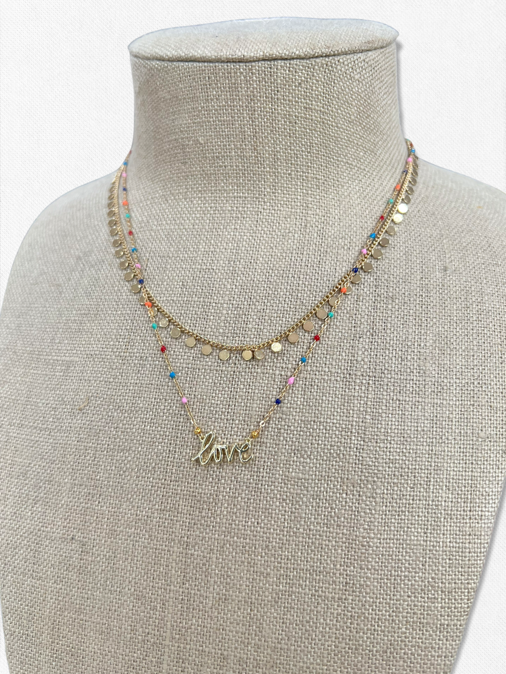 DOUBLE LAYER LOVE NECKLACE - Kingfisher Road - Online Boutique