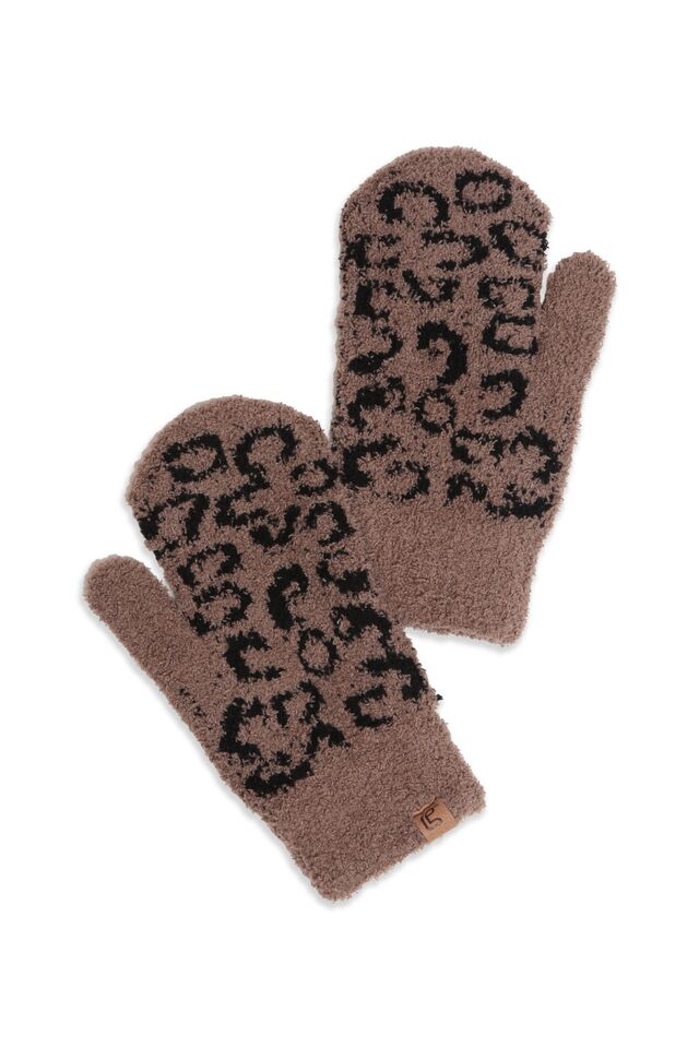 LEOPARD PRINT SOFT MITTENS - Kingfisher Road - Online Boutique