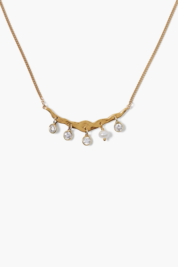 YELLOW GOLD WRAPPED CZ NECKLACE - Kingfisher Road - Online Boutique