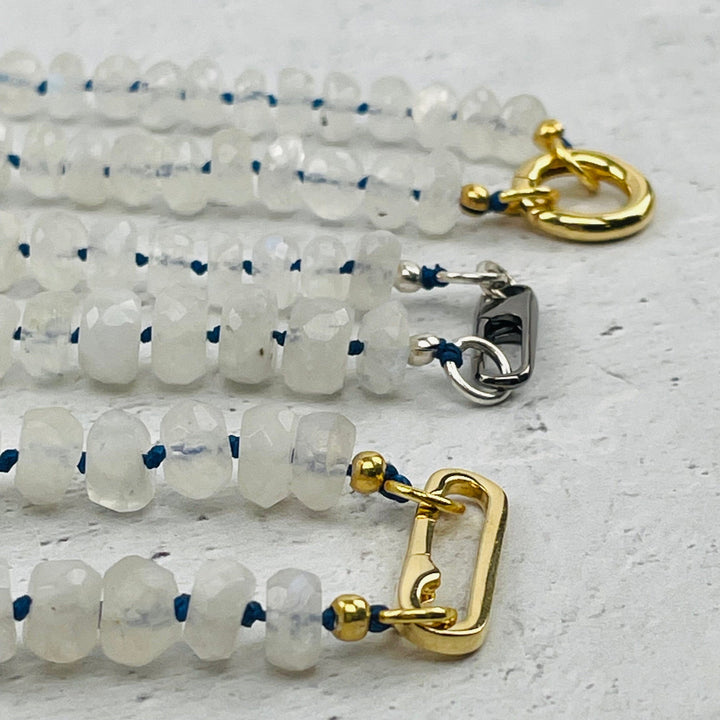 18" MOONSTONE CANDY NECKLACE W/ LOBSTER CLASP-GOLD