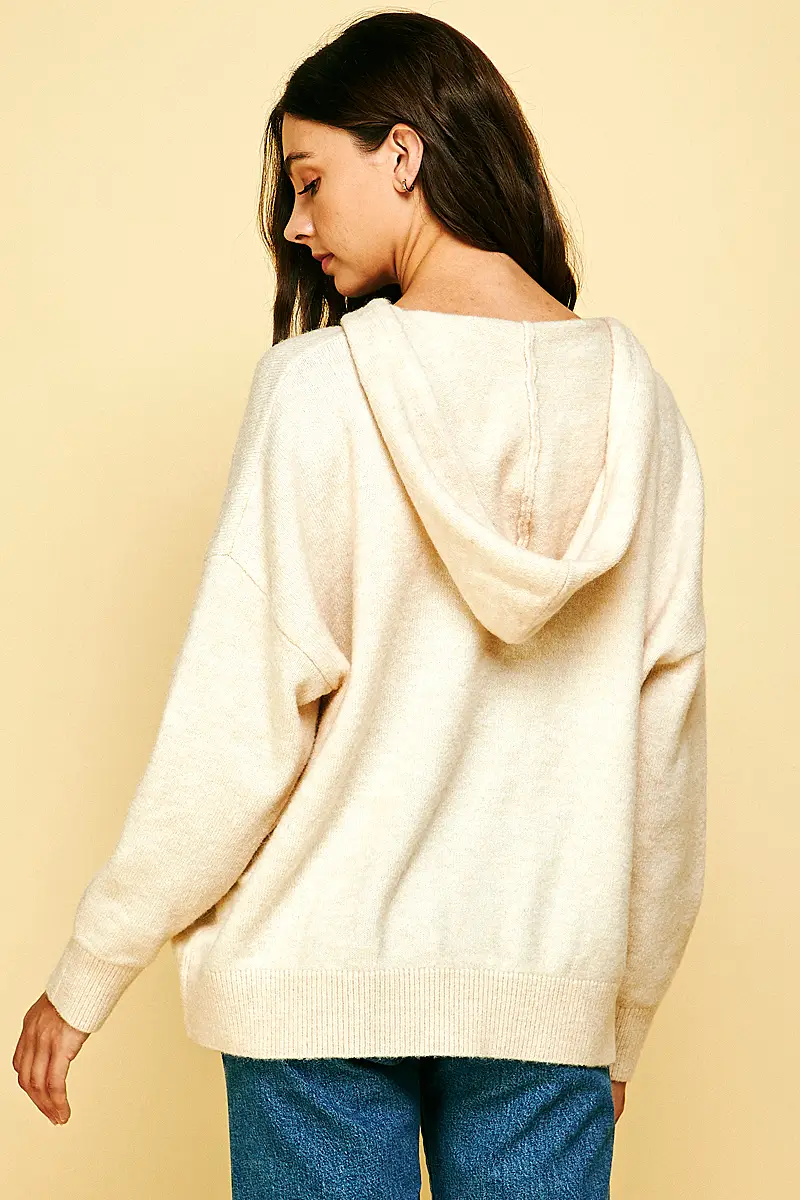 CREAM HOODED PULLOVER - Kingfisher Road - Online Boutique