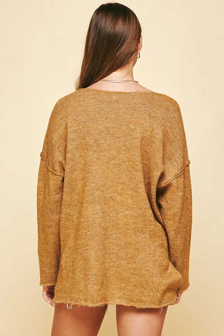 MUSTARD SOFT V-NECK SWEATER - Kingfisher Road - Online Boutique