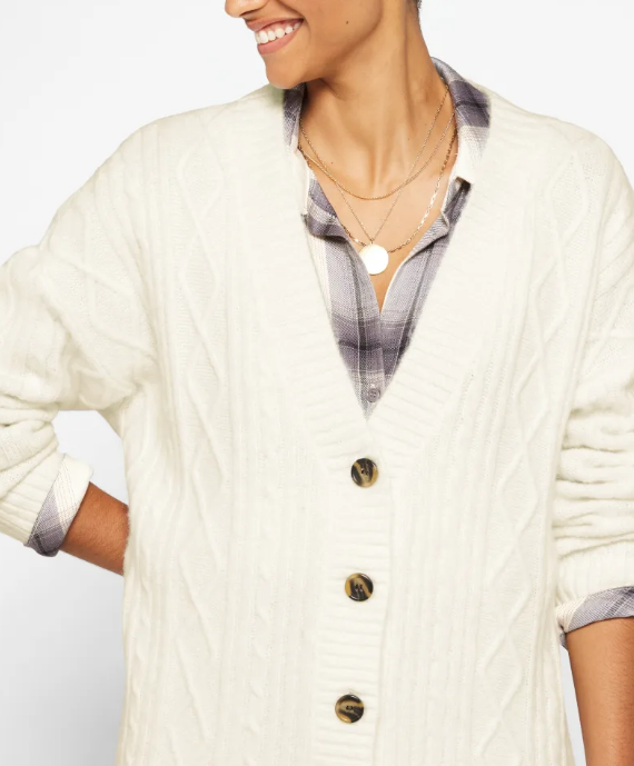 COZY CABLE CARDIGAN - CREME BRULEE - Kingfisher Road - Online Boutique