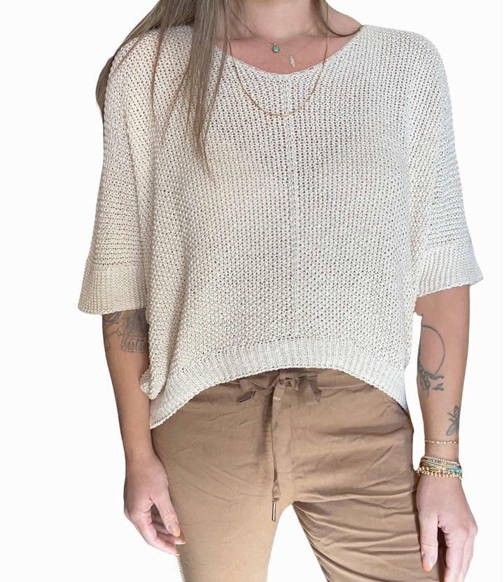 CROCHET KNIT SWEATER - Kingfisher Road - Online Boutique