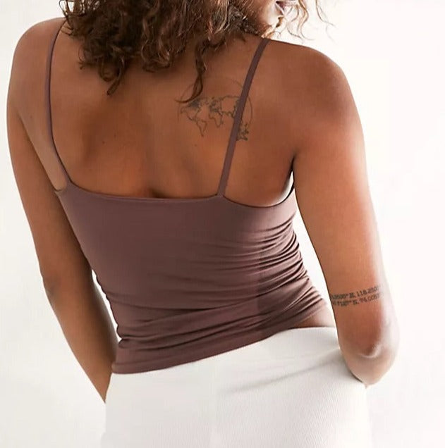 SEAMLESS V-NECK CAMI - CHOCOLATE LAVA - Kingfisher Road - Online Boutique