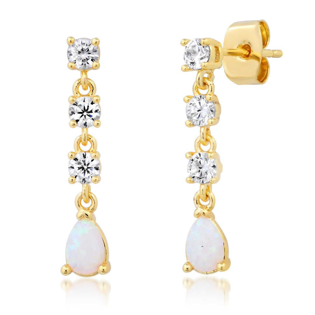 CZ AND OPAL DROP EARRINGS-OPAL - Kingfisher Road - Online Boutique