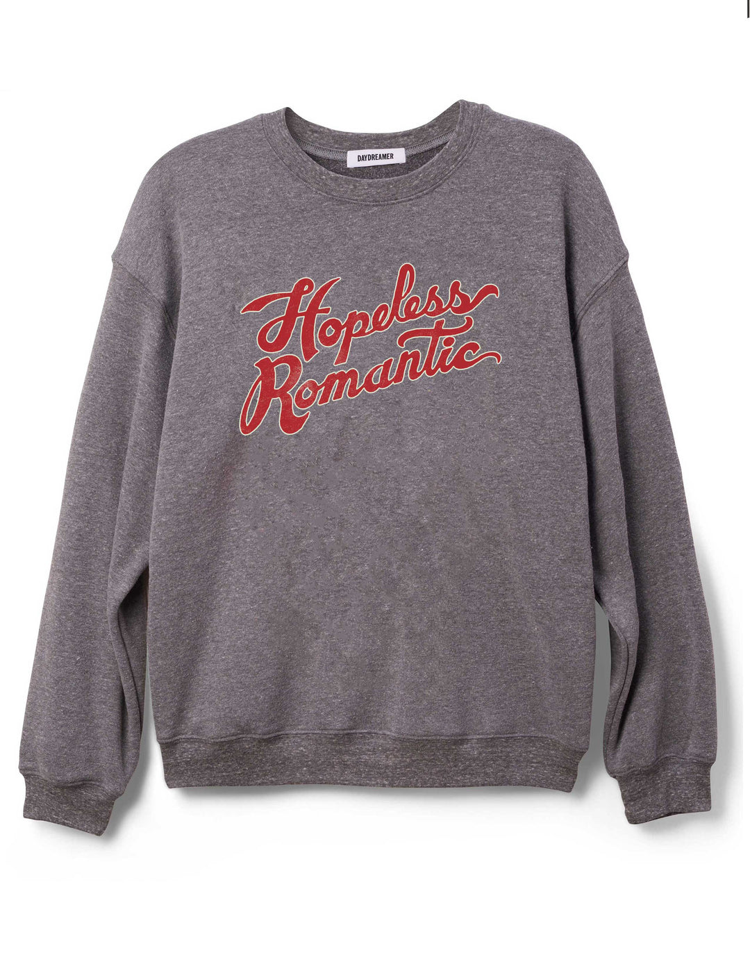 HOPELESS ROMANTIC BF CREW-HEATHER GREY - Kingfisher Road - Online Boutique