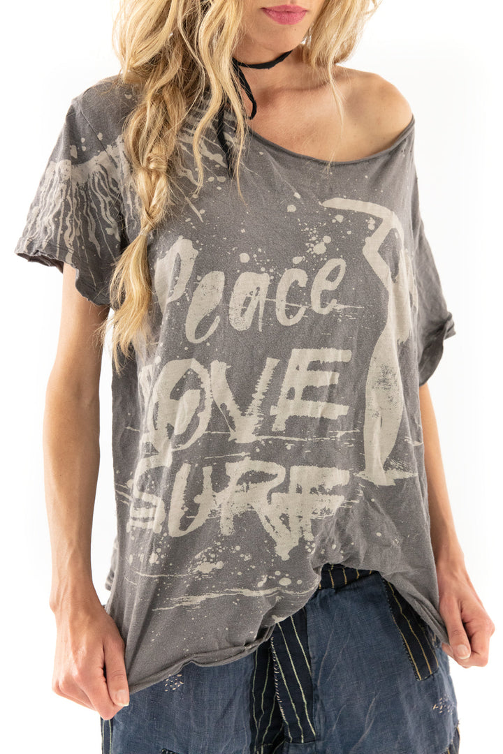 PEACE, LOVE AND SURF TEE