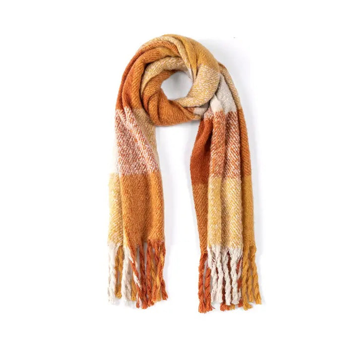 LINDA PLAID SCARF -YELLOW - Kingfisher Road - Online Boutique