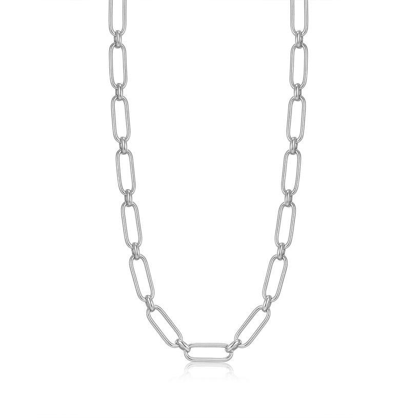 CABLE CONNECT CHUNKY CHAIN NECKLACE-SILVER - Kingfisher Road - Online Boutique