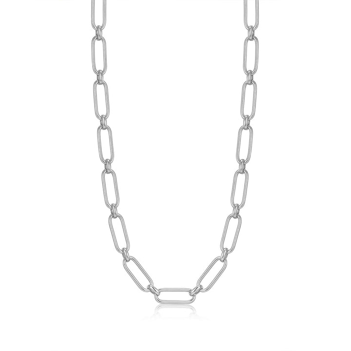 CABLE CONNECT CHUNKY CHAIN NECKLACE-SILVER - Kingfisher Road - Online Boutique