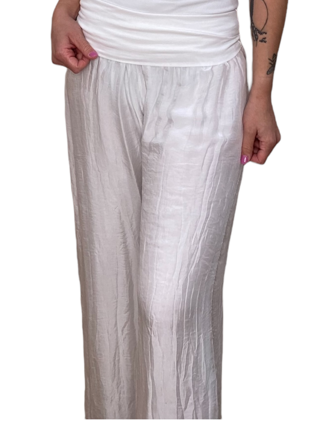 SILK PALAZZO PANTS - WHITE - Kingfisher Road - Online Boutique