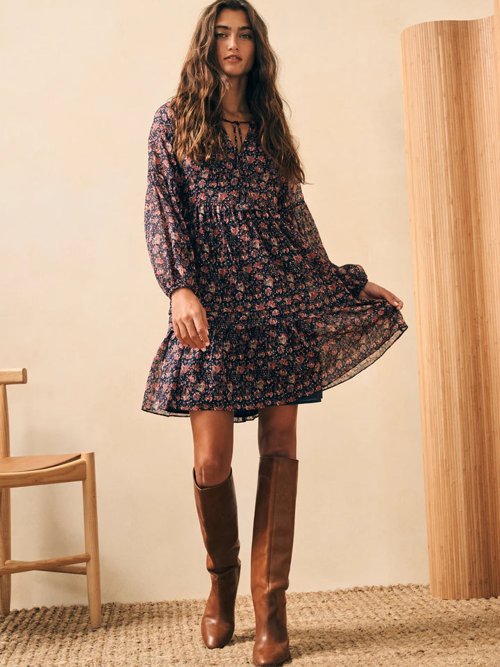 SILK COTTON SAGE WOOD DRESS-STARGAZE BLOOM - Kingfisher Road - Online Boutique