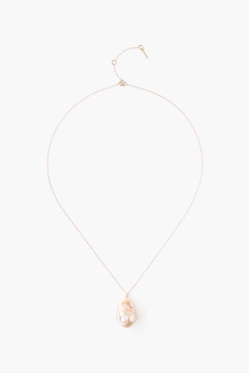 PINK PEARL SOLITAIRE PENDANT NECKLACE - Kingfisher Road - Online Boutique