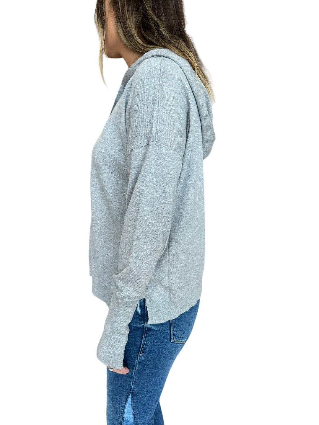 STRIPED HEART HOODIE - HEATHER - Kingfisher Road - Online Boutique