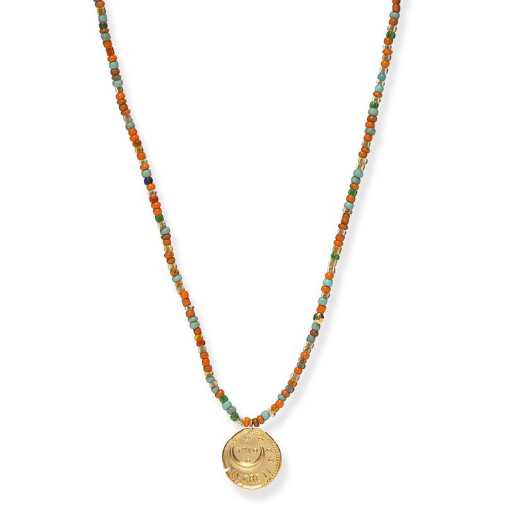 MIX BEAD NECKLACE WITH CHARM - Kingfisher Road - Online Boutique