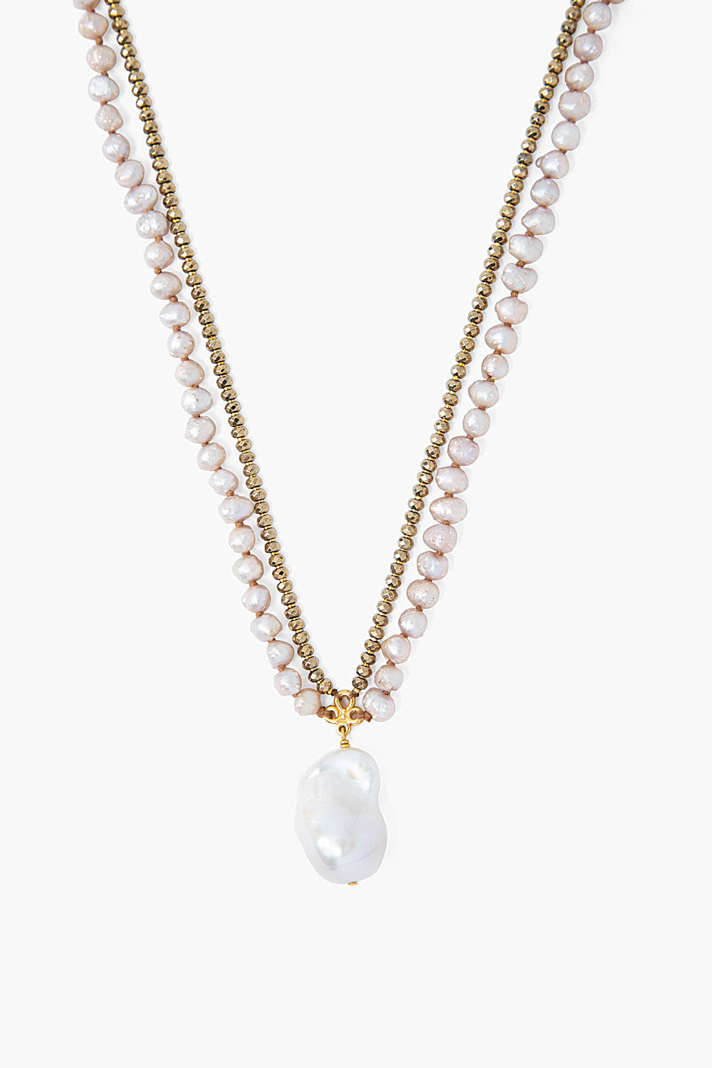 WHITE PEARL MIX ADJUSTABLE NECKLACE - Kingfisher Road - Online Boutique