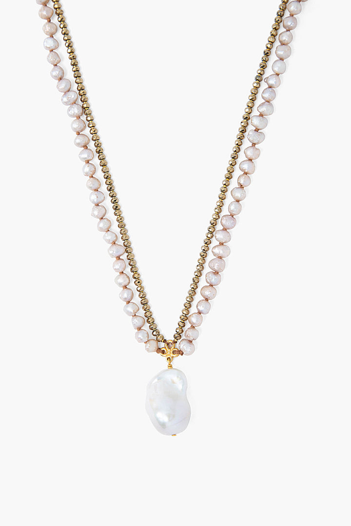 WHITE PEARL MIX ADJUSTABLE NECKLACE - Kingfisher Road - Online Boutique