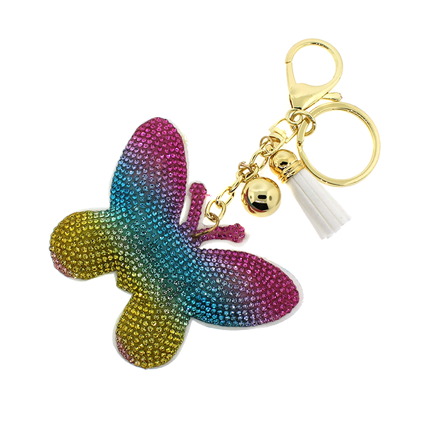 RAINBOW BUTTERFLY CRYSTAL KEY CHAIN - Kingfisher Road - Online Boutique