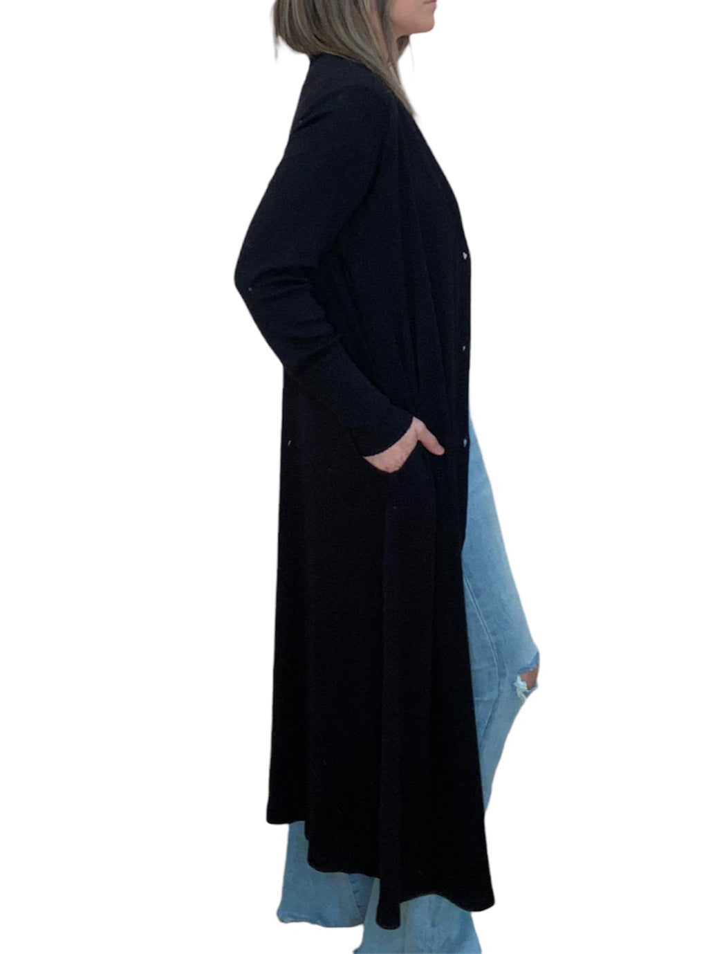 BLACK CLASSIC DUSTER - Kingfisher Road - Online Boutique