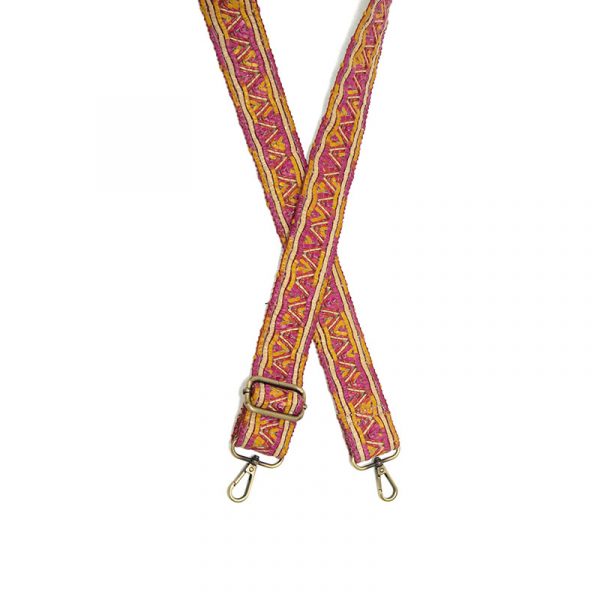 ABSTRACT VECTOR GUITAR STRAP-PINK/YELLOW - Kingfisher Road - Online Boutique