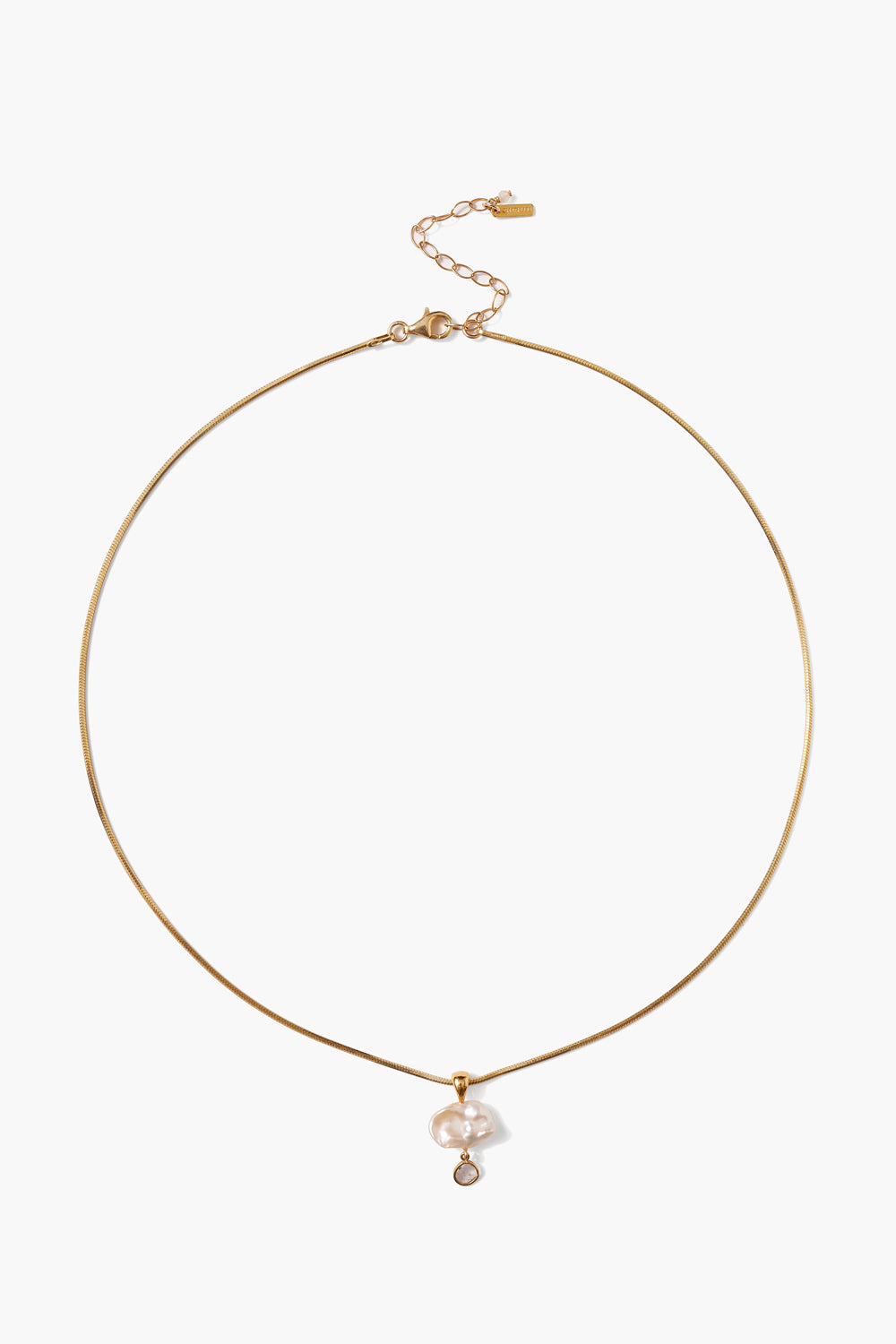 WHITE PEARL AND DIAMOND CHARM NECKLACE - Kingfisher Road - Online Boutique