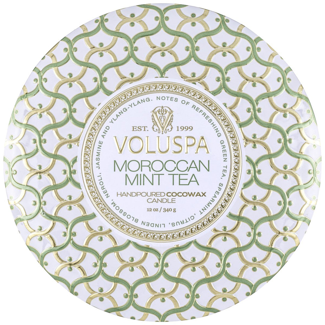 MOROCCAN MINT 3 WICK TIN CANDLE - Kingfisher Road - Online Boutique