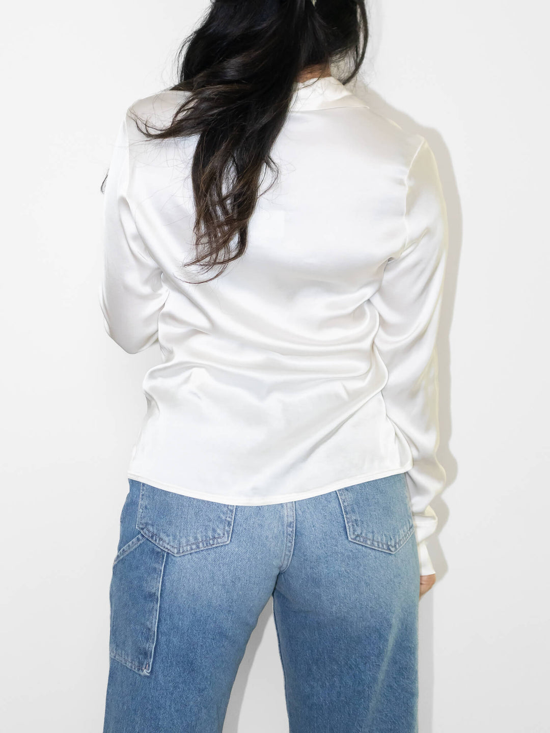 SILK BUTTON DOWN TOP-PANNA - Kingfisher Road - Online Boutique