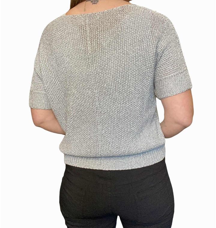 CROCHET LUREX SWEATER - Kingfisher Road - Online Boutique