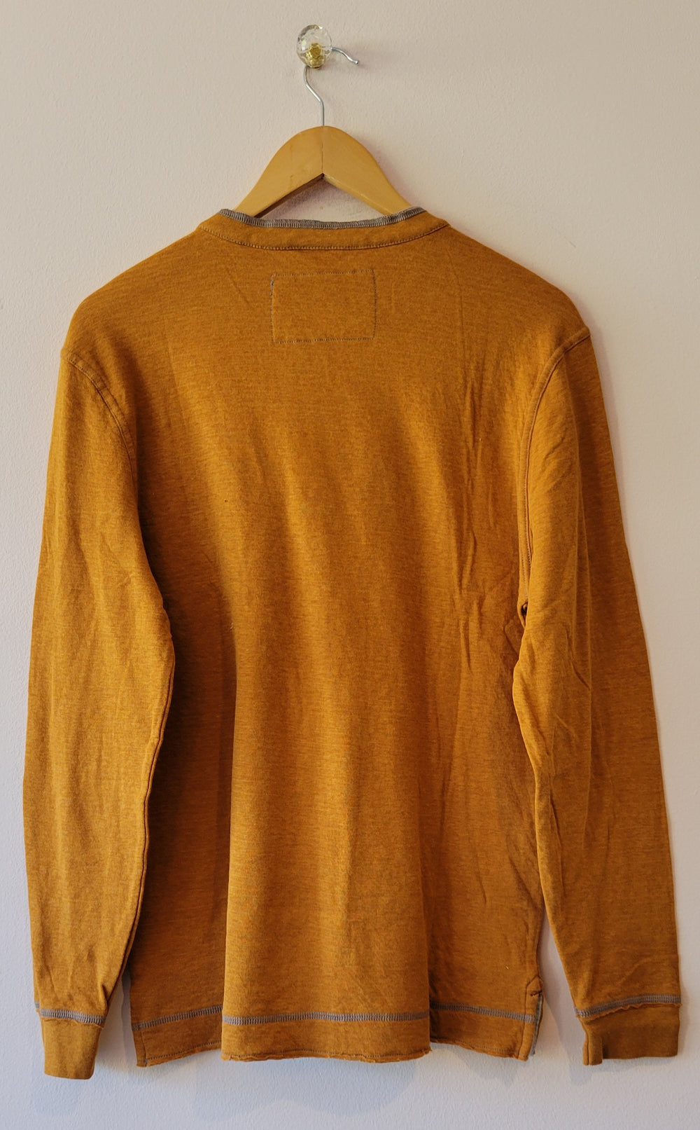 GOLD DOUBLE LAYER LONG SLEEVE HENLEY - Kingfisher Road - Online Boutique