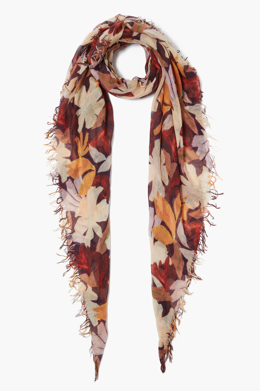 PRINTED CASHMERE AND SILK SCARF - MAGNOLIA - Kingfisher Road - Online Boutique