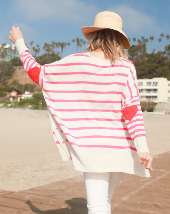 STRIPED BRIGHT PINK AMOUR SWEATER - Kingfisher Road - Online Boutique