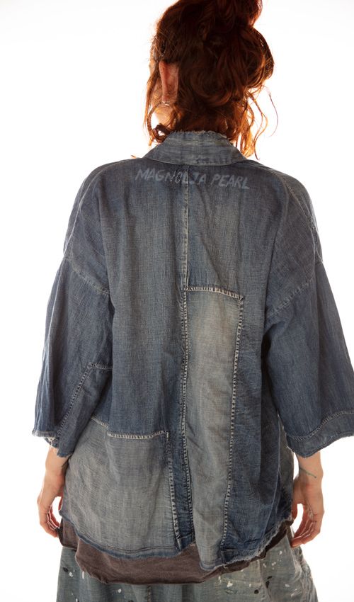 DENIM NORIYO KIMONO JACKET - Kingfisher Road - Online Boutique