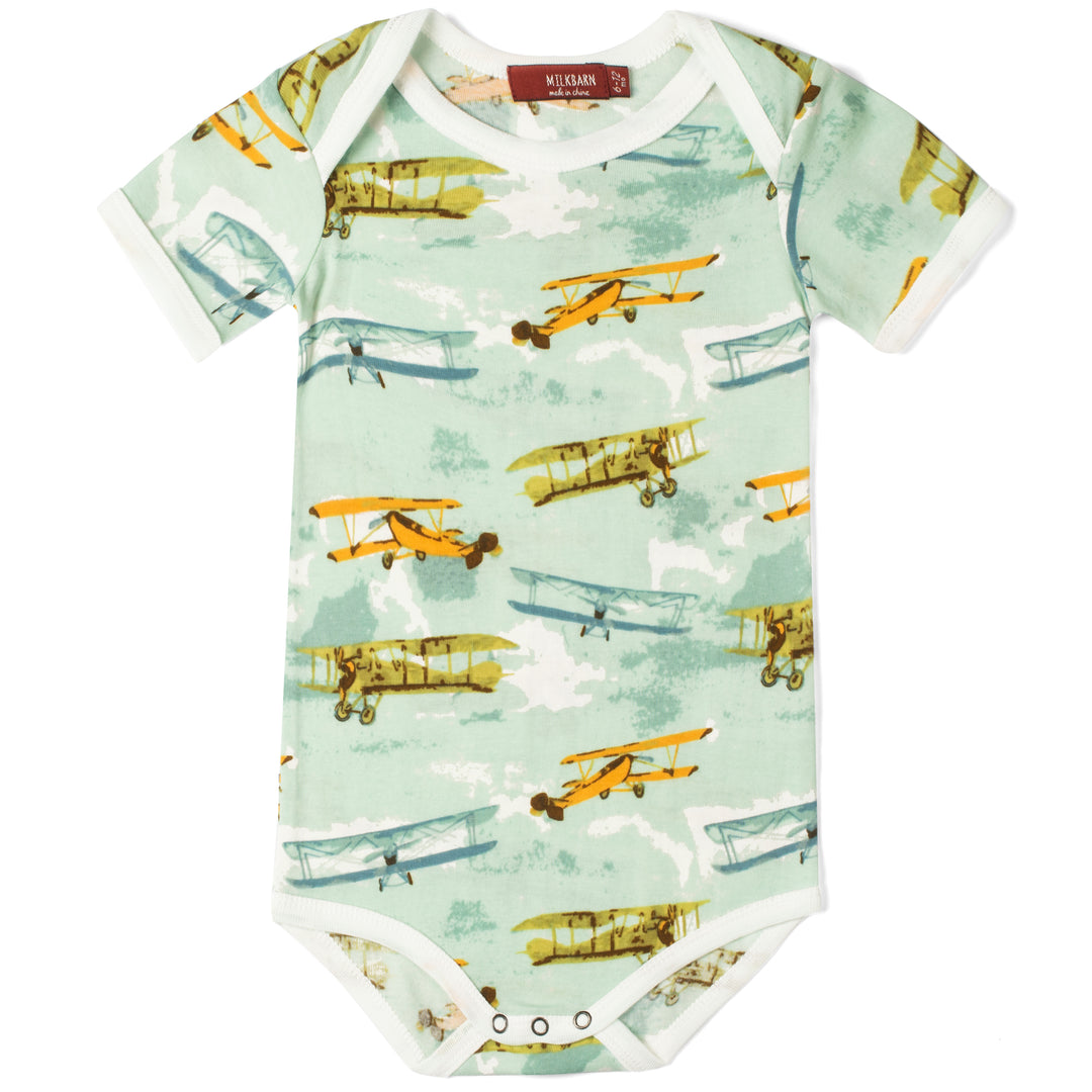 VINTAGE PLANES ORGANIC ONESIE - Kingfisher Road - Online Boutique