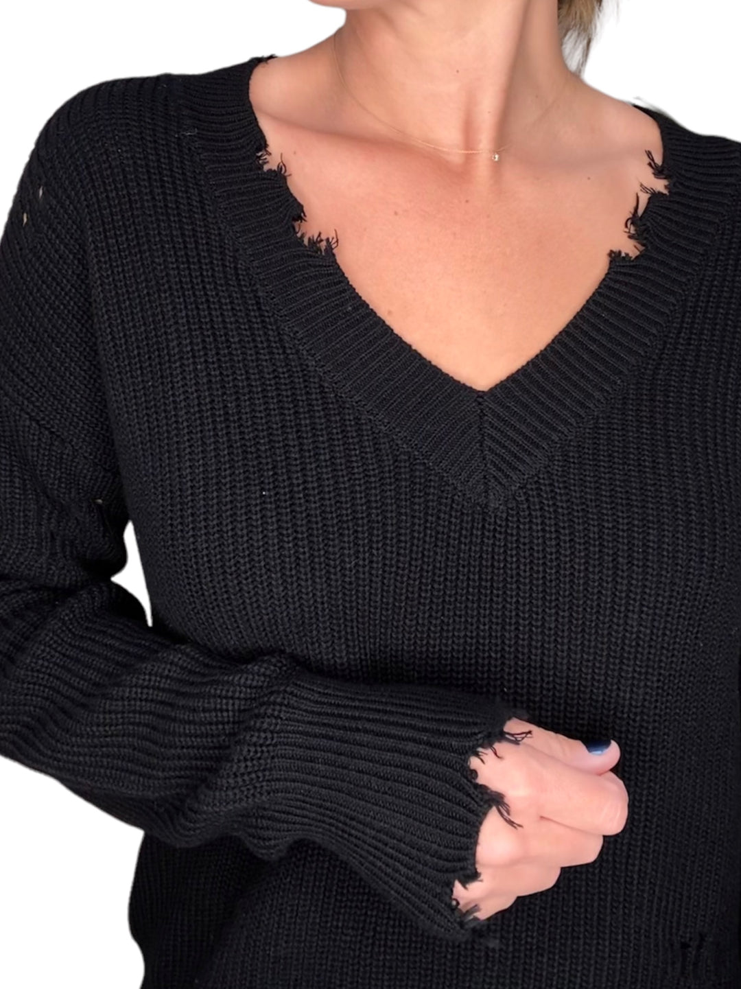 MORAY RELAXED FIT SWEATER - BLACK - Kingfisher Road - Online Boutique