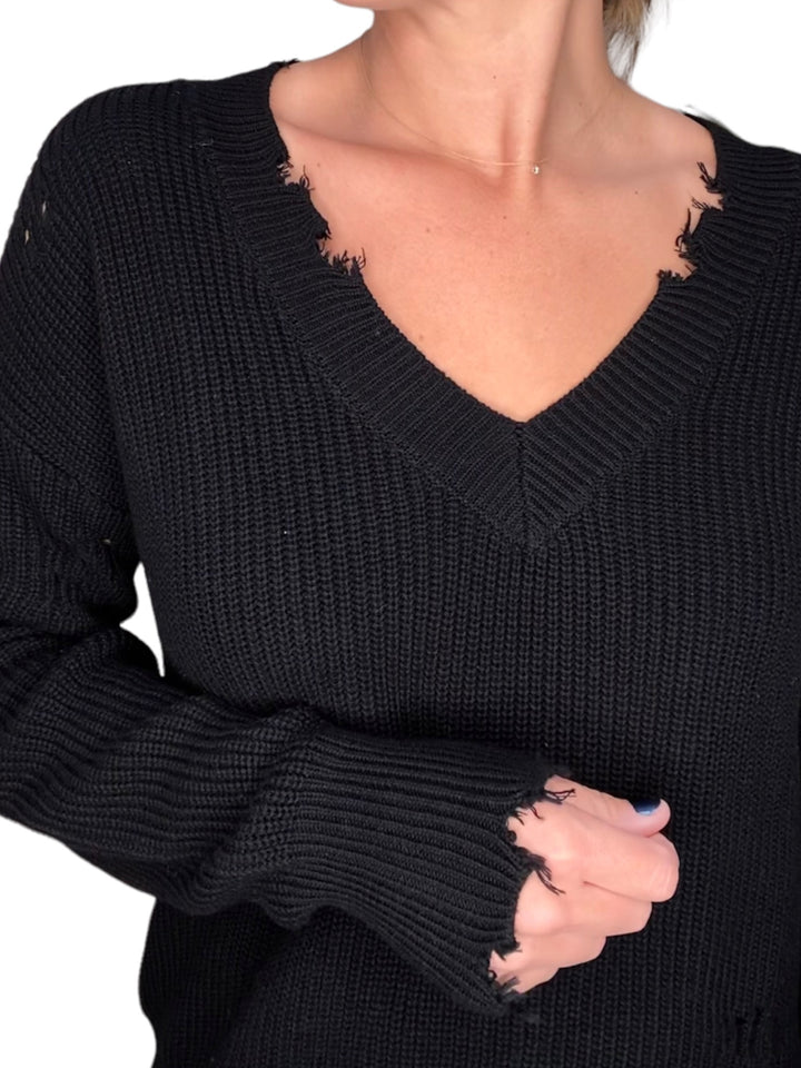 MORAY RELAXED FIT SWEATER - BLACK - Kingfisher Road - Online Boutique