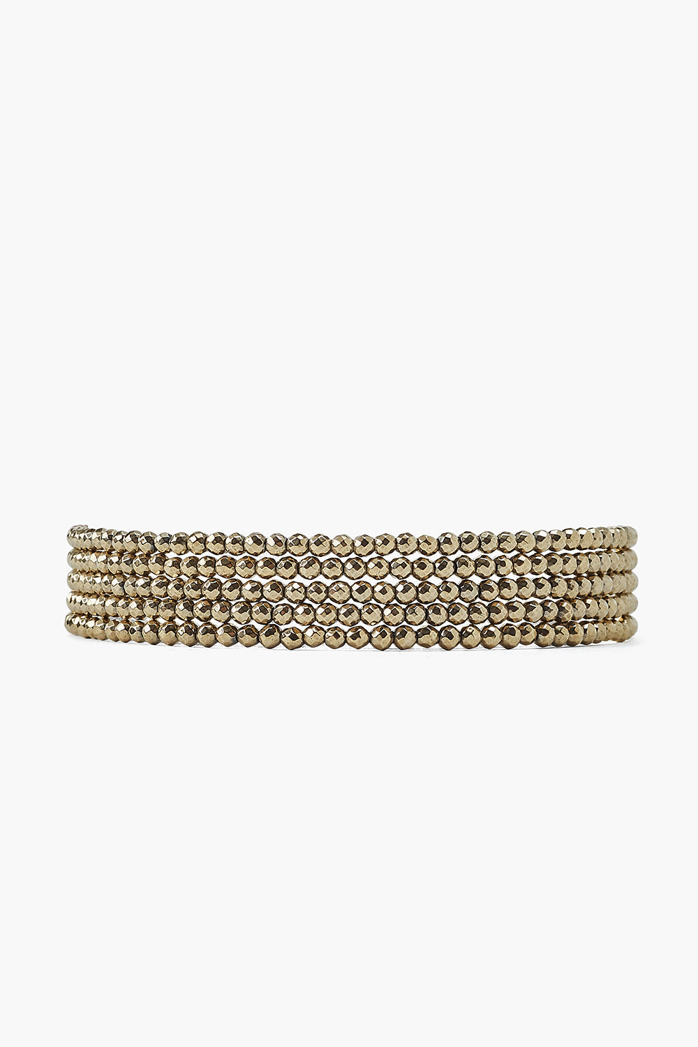 PYRITE BEADED 5 LAYER BRACELET - Kingfisher Road - Online Boutique
